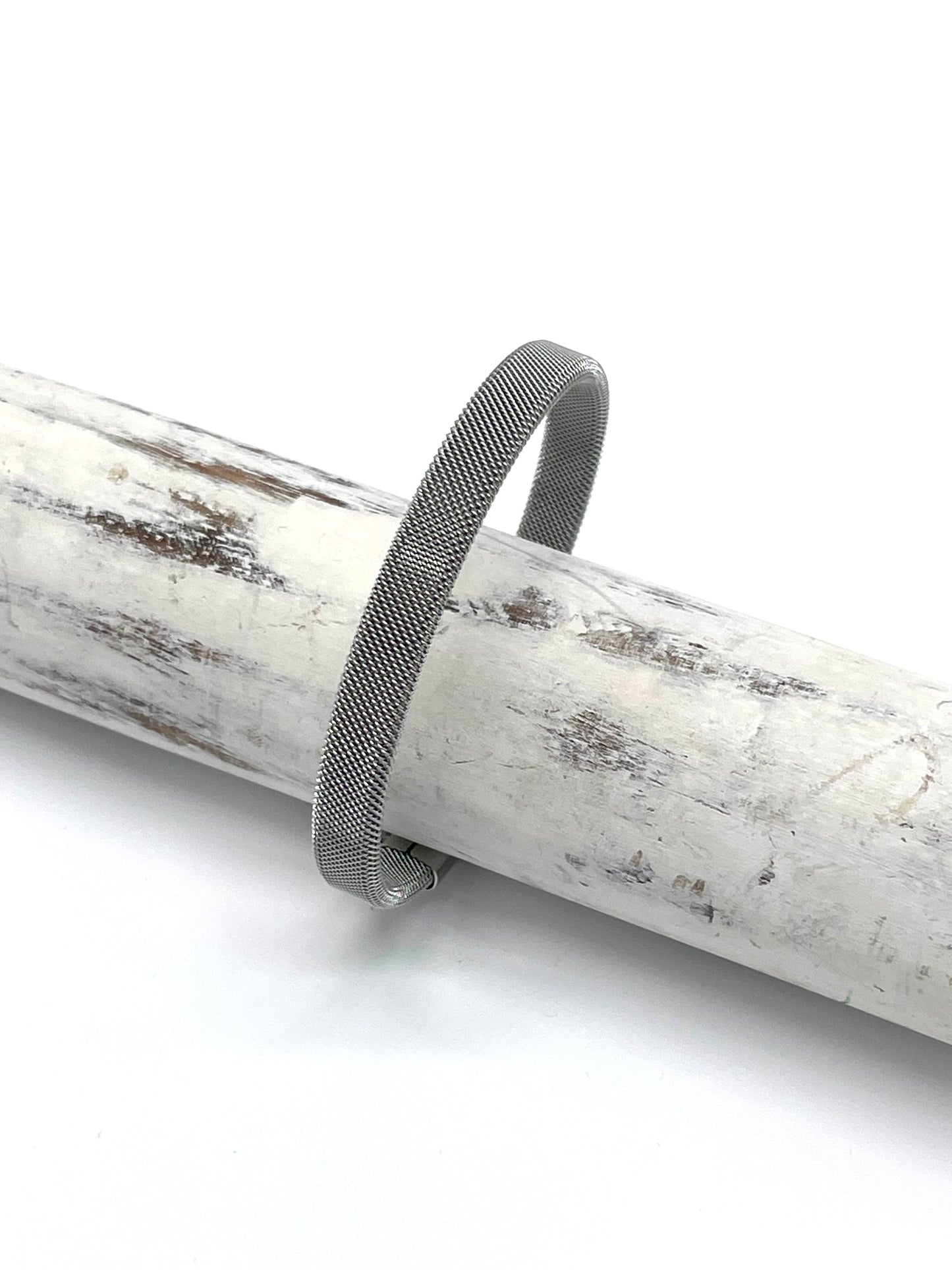 Jewelry | Bracelet Silver Small Flat Texture Cuff
