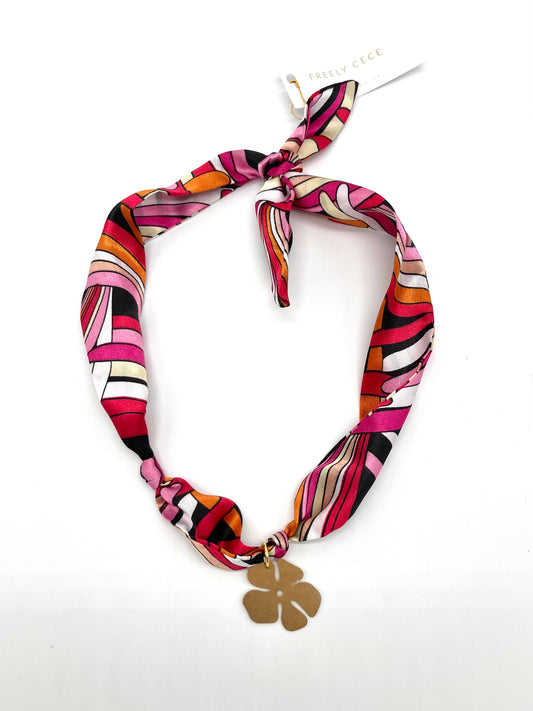 Jewelry | Necklace Scarf Bandana Gold Flower Charm