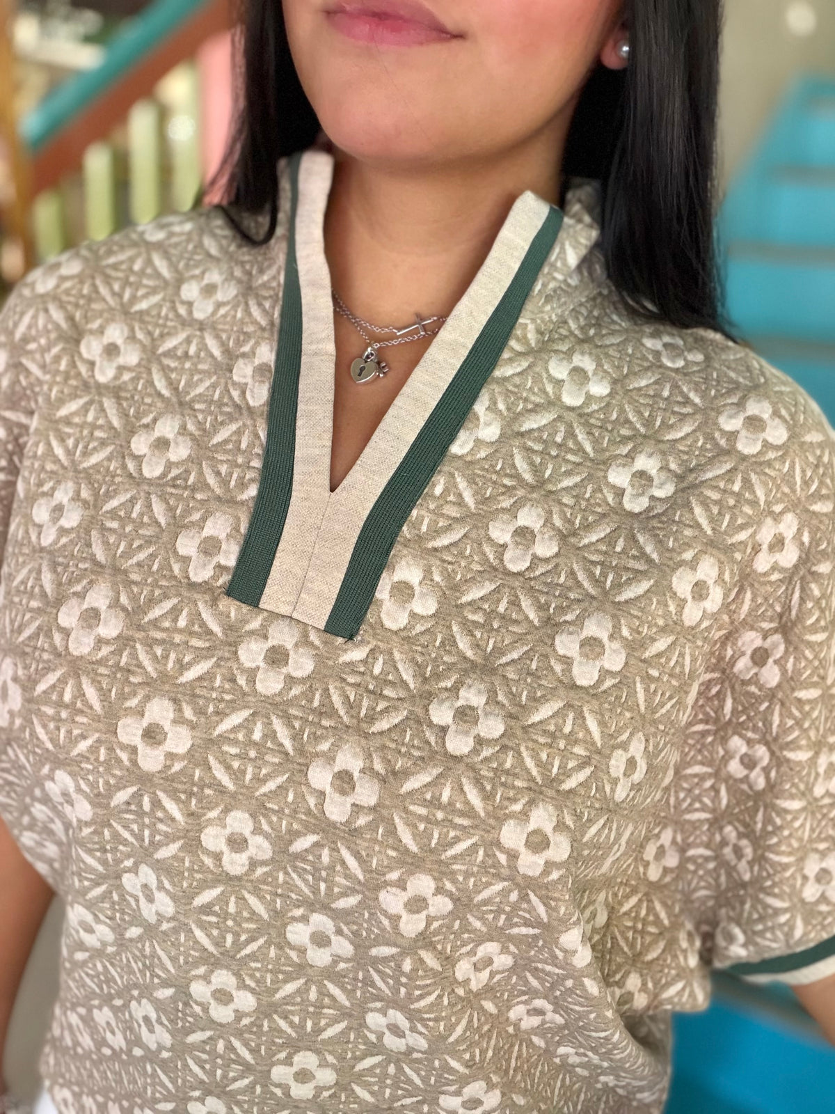 Blouse - Umgee Vintage V-Neck