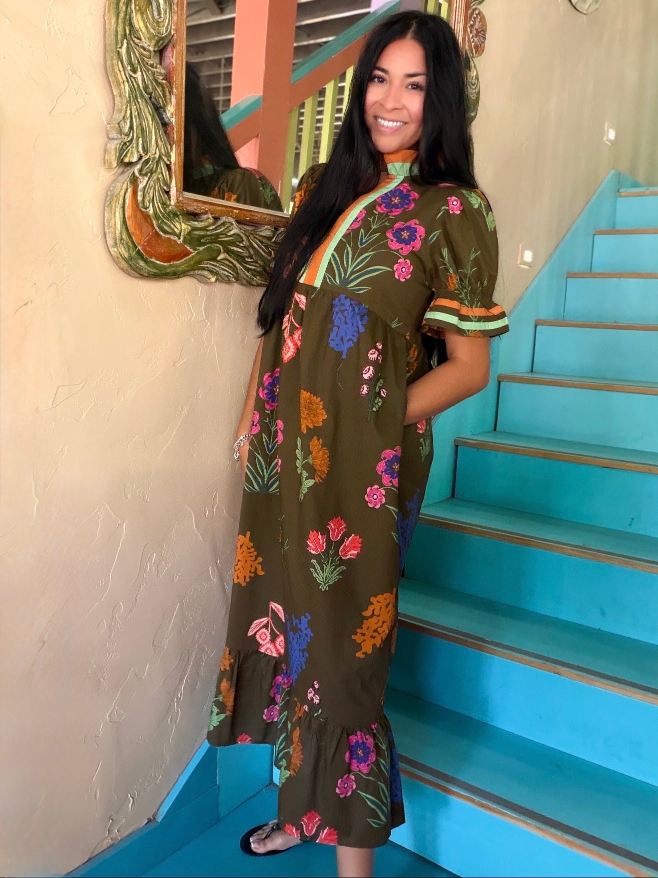 Dress - Jodifl Brown Wildflower Maxi