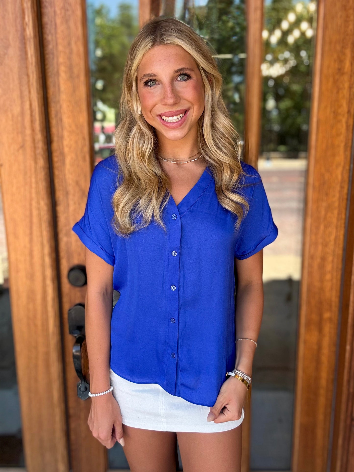 Blouse - Blue Button Down
