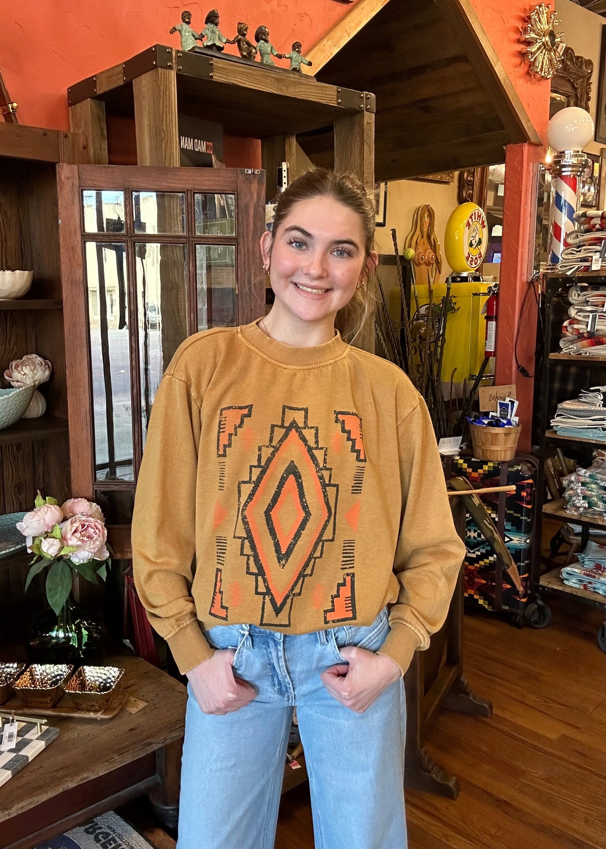 Top | Vintage Aztec Mineral Graphic Sweatshirts