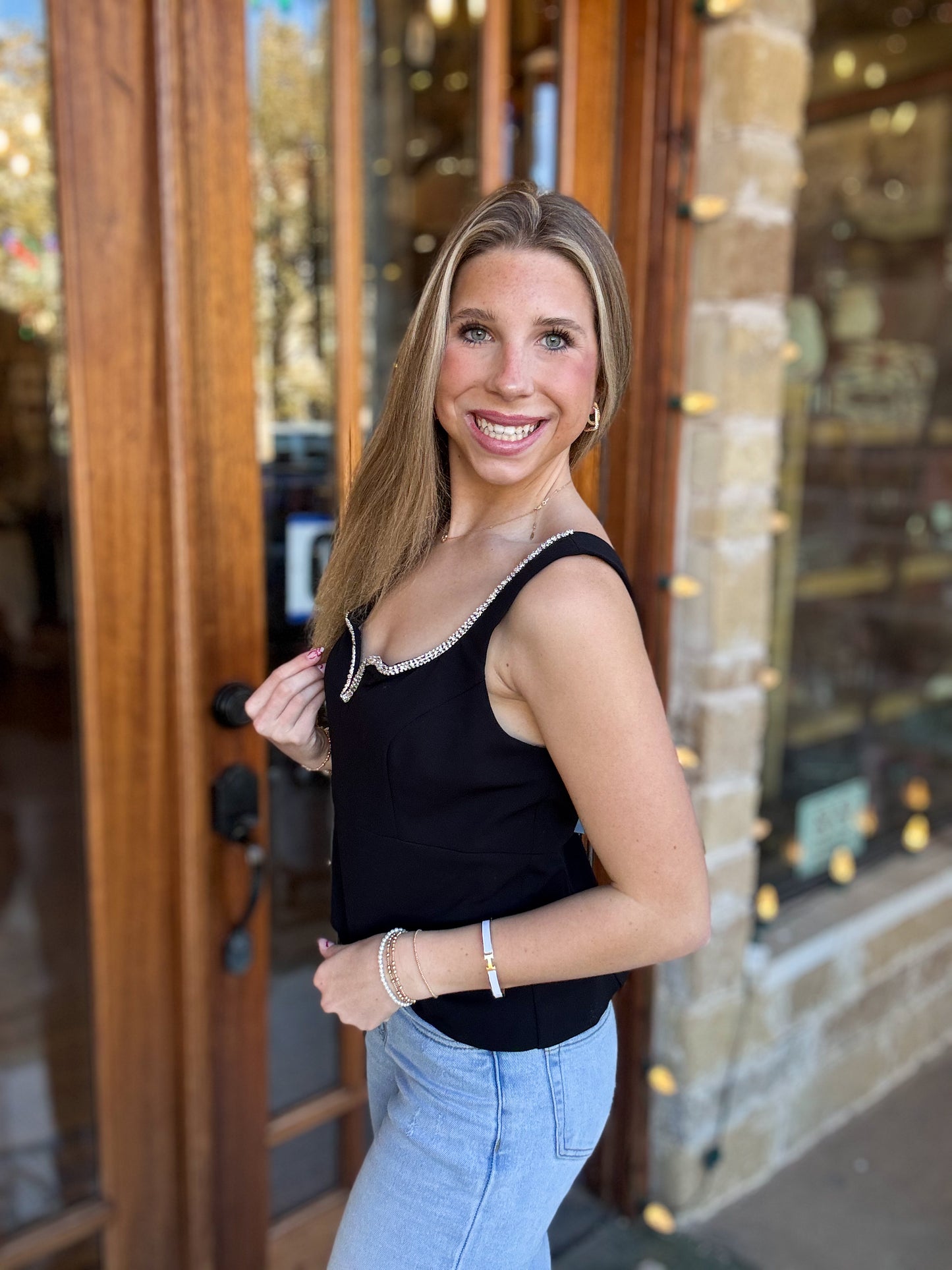 Cami Embellished Trim Sweetheart