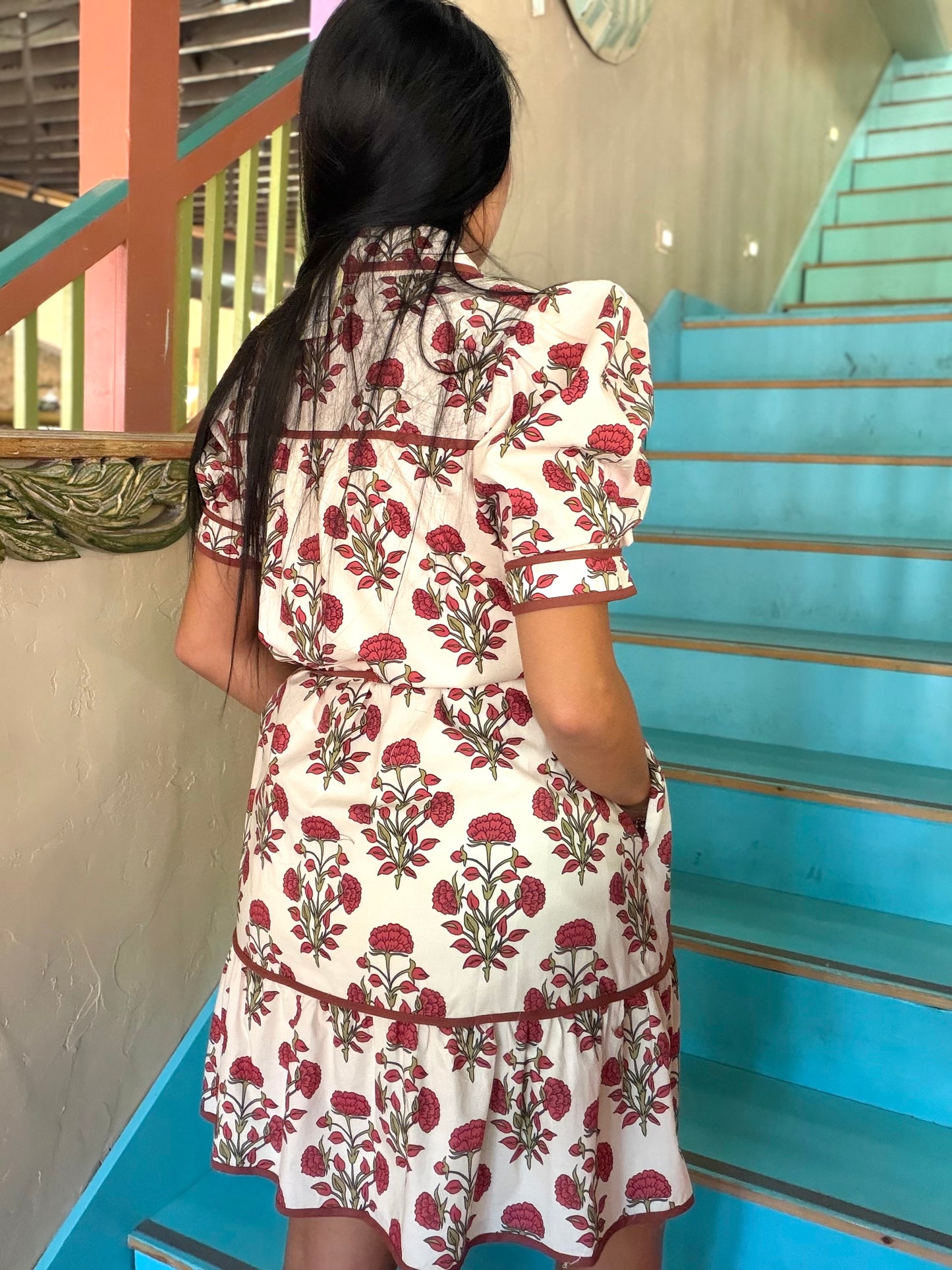 Dress - Jodifl Crimson Bloom Midi
