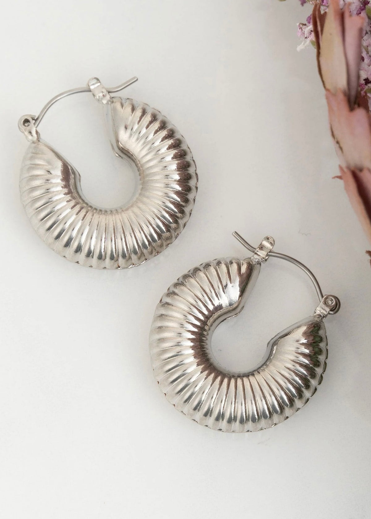 Earrings | Chunky Textured Hoop Earrings