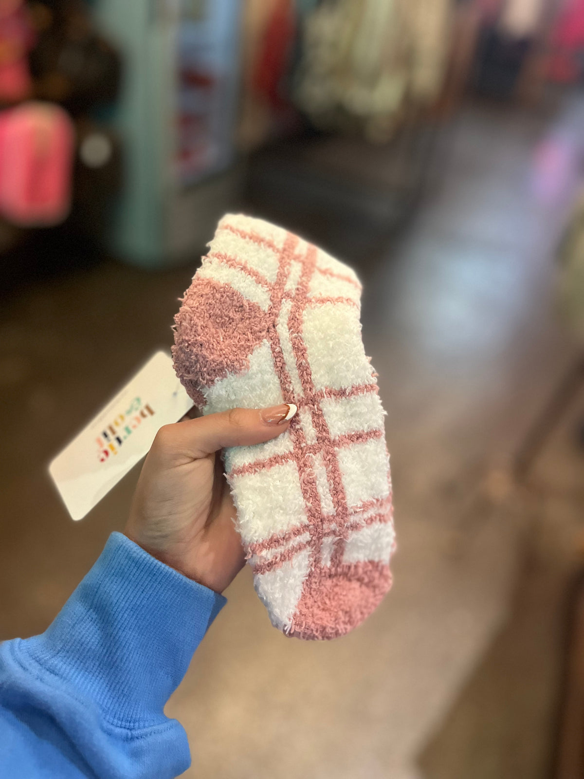 Socks | Plaid Fuzzy Fleece Socks