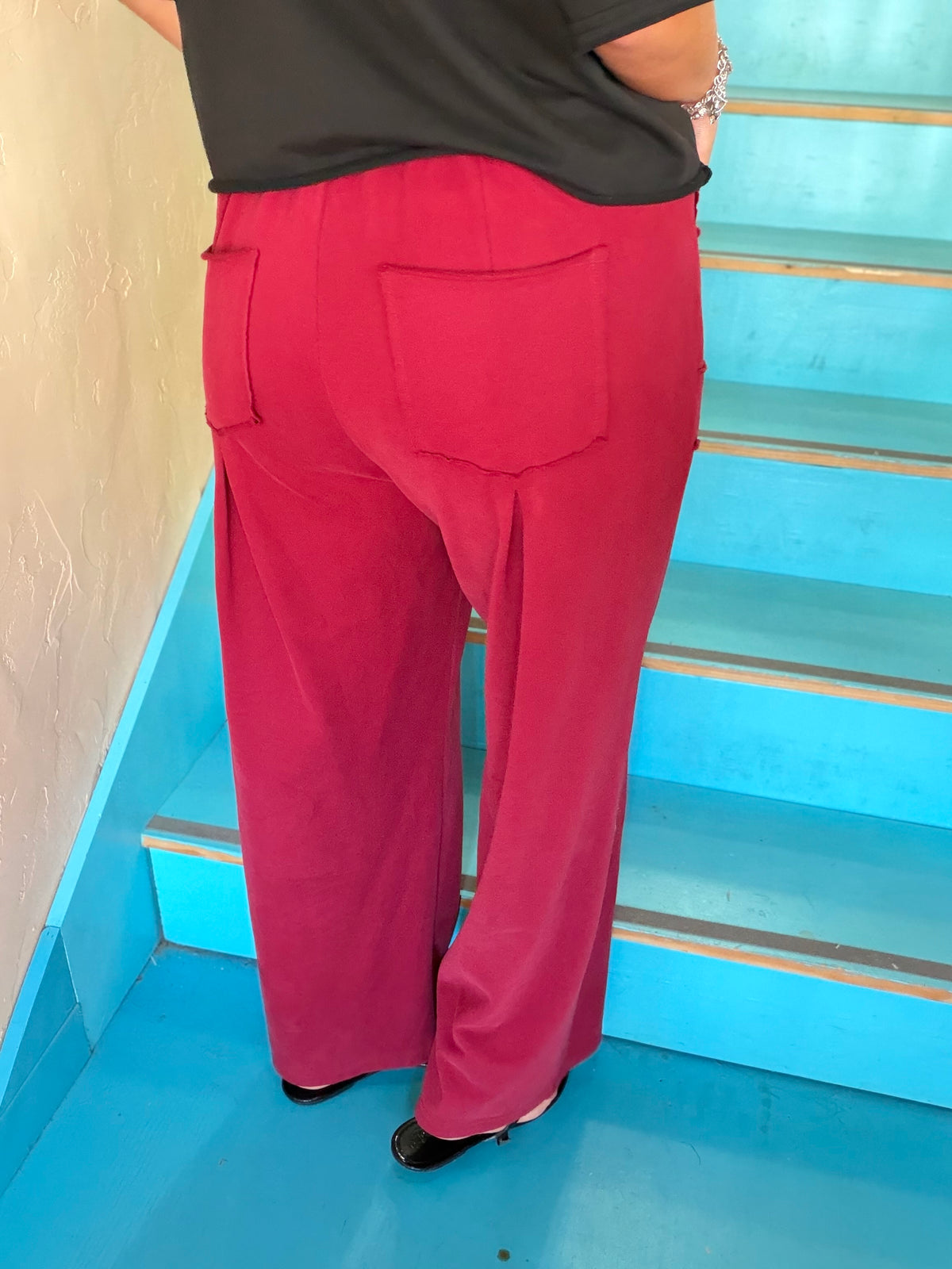Lounge Pants - Jodifl Burgundy Mineral Wash