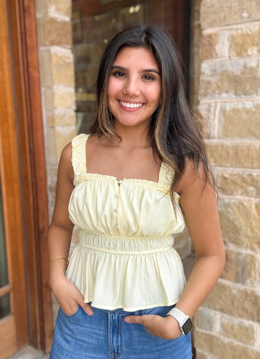 Blouse - Sunny Days Ruffle Strap