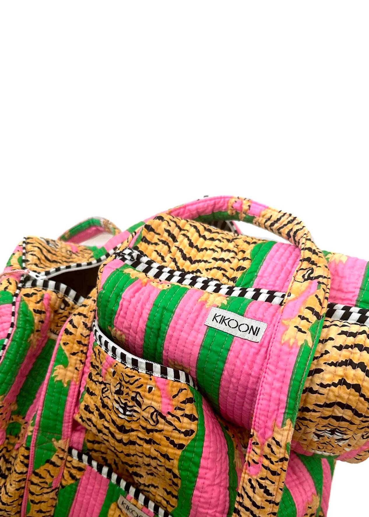 Sunshine Tienda Poppy Tiger Candy Handmade Cotton Cosmetic Bag (Large)