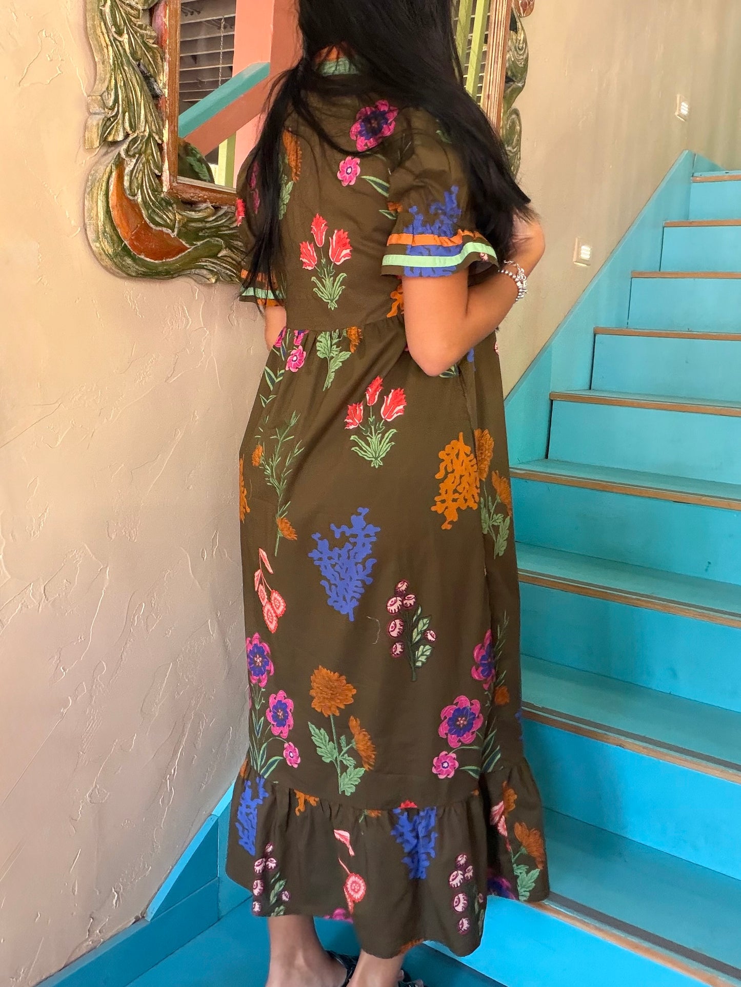 Dress - Jodifl Brown Wildflower Maxi