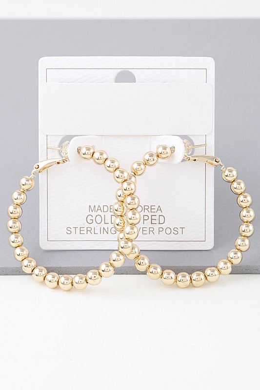 Jewelry | Earrings Gold Shiny Beaded Hoops