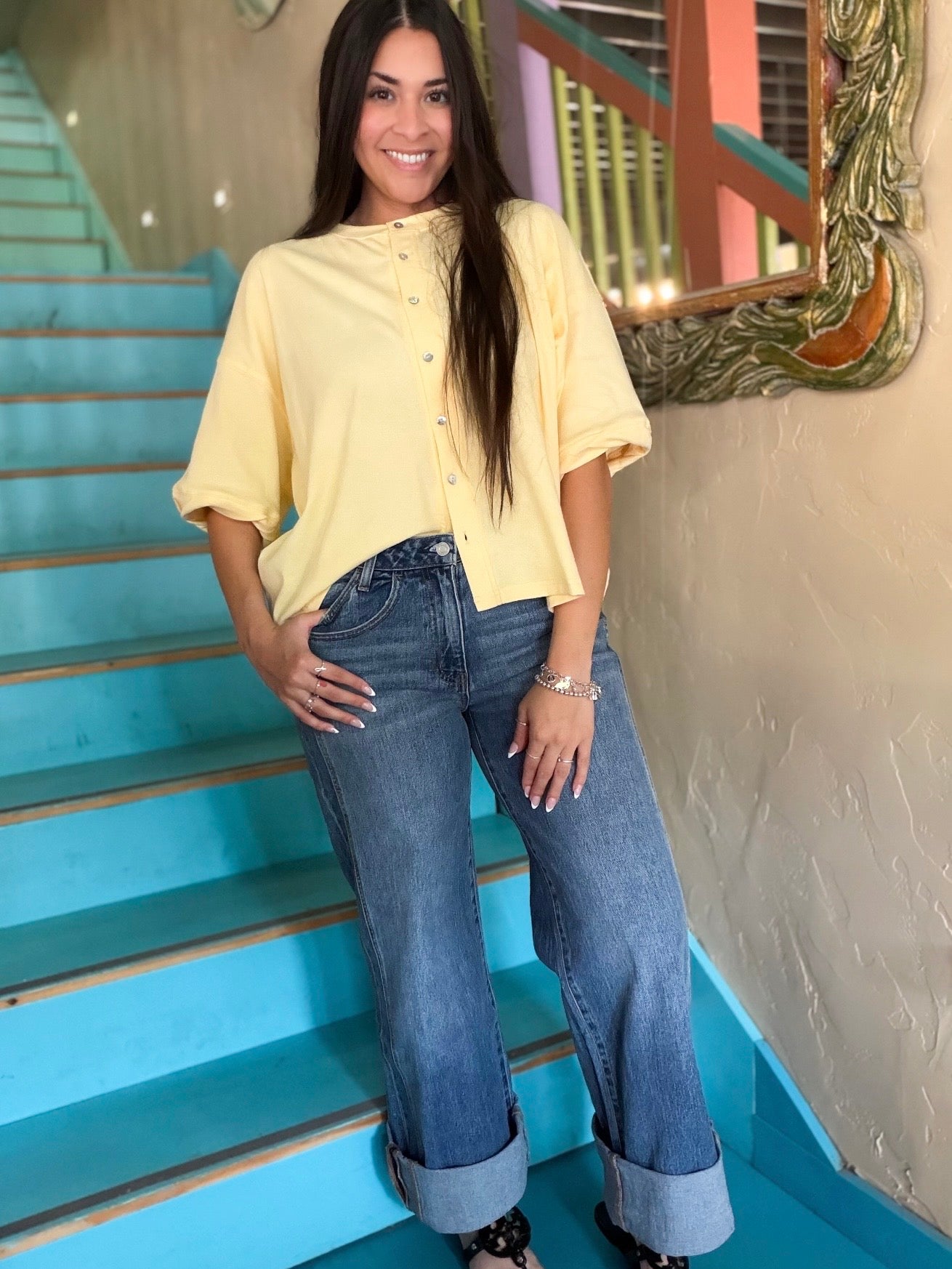 Vervet Jeans - Kris High Rise Cuffed Baggy