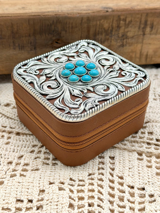 Jewelry | Case Storage Western Flower Turquoise Concho