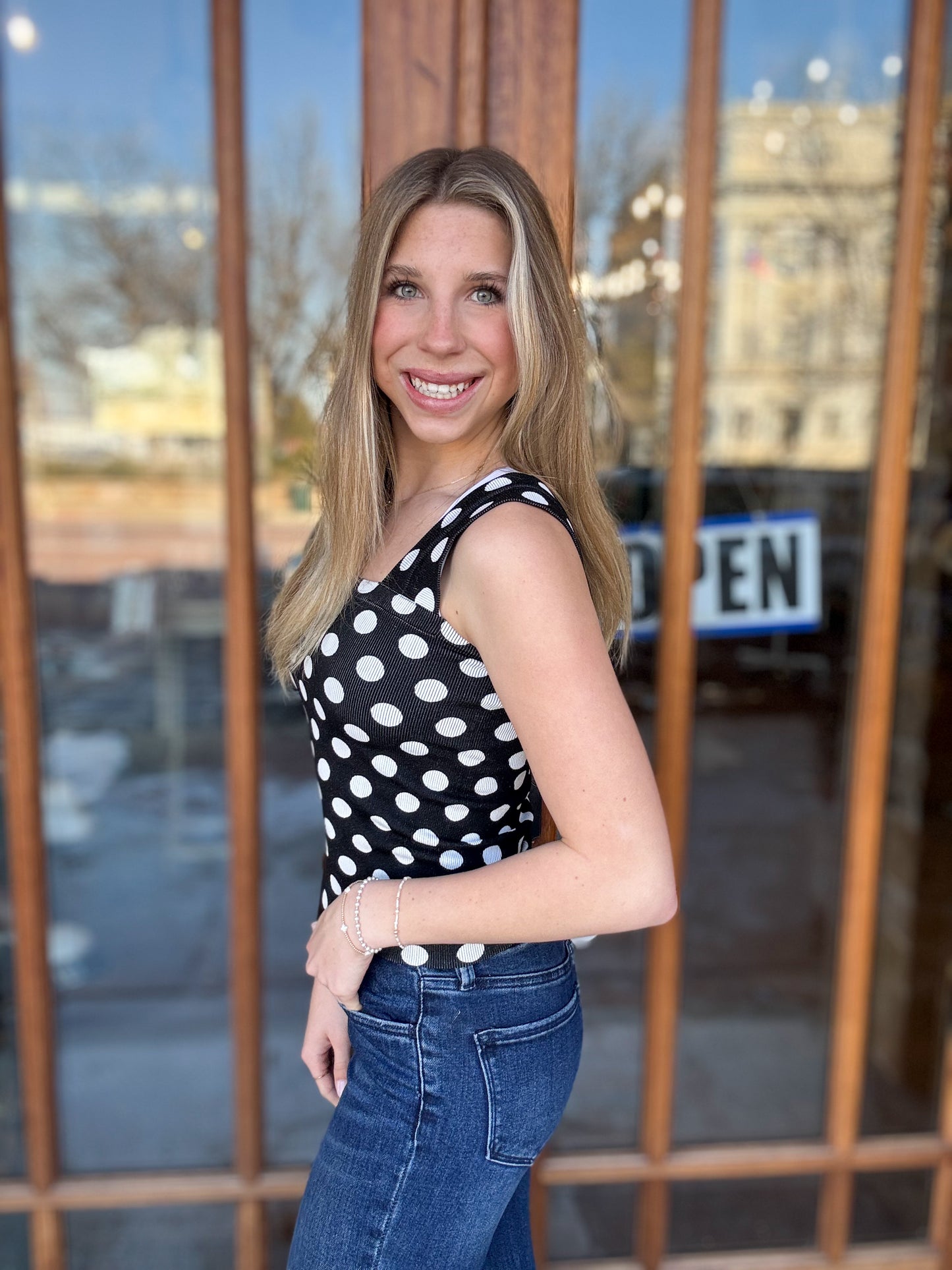 Tank - Polka Dot Knit Crop