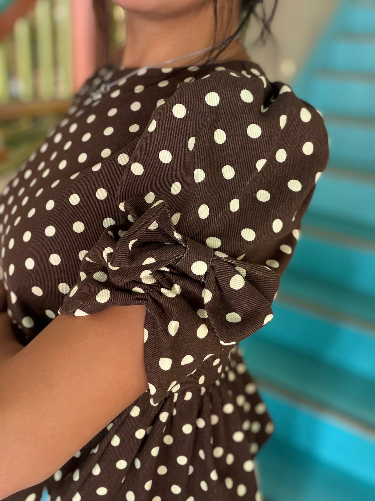 Blouse - Polka Dot Peplum
