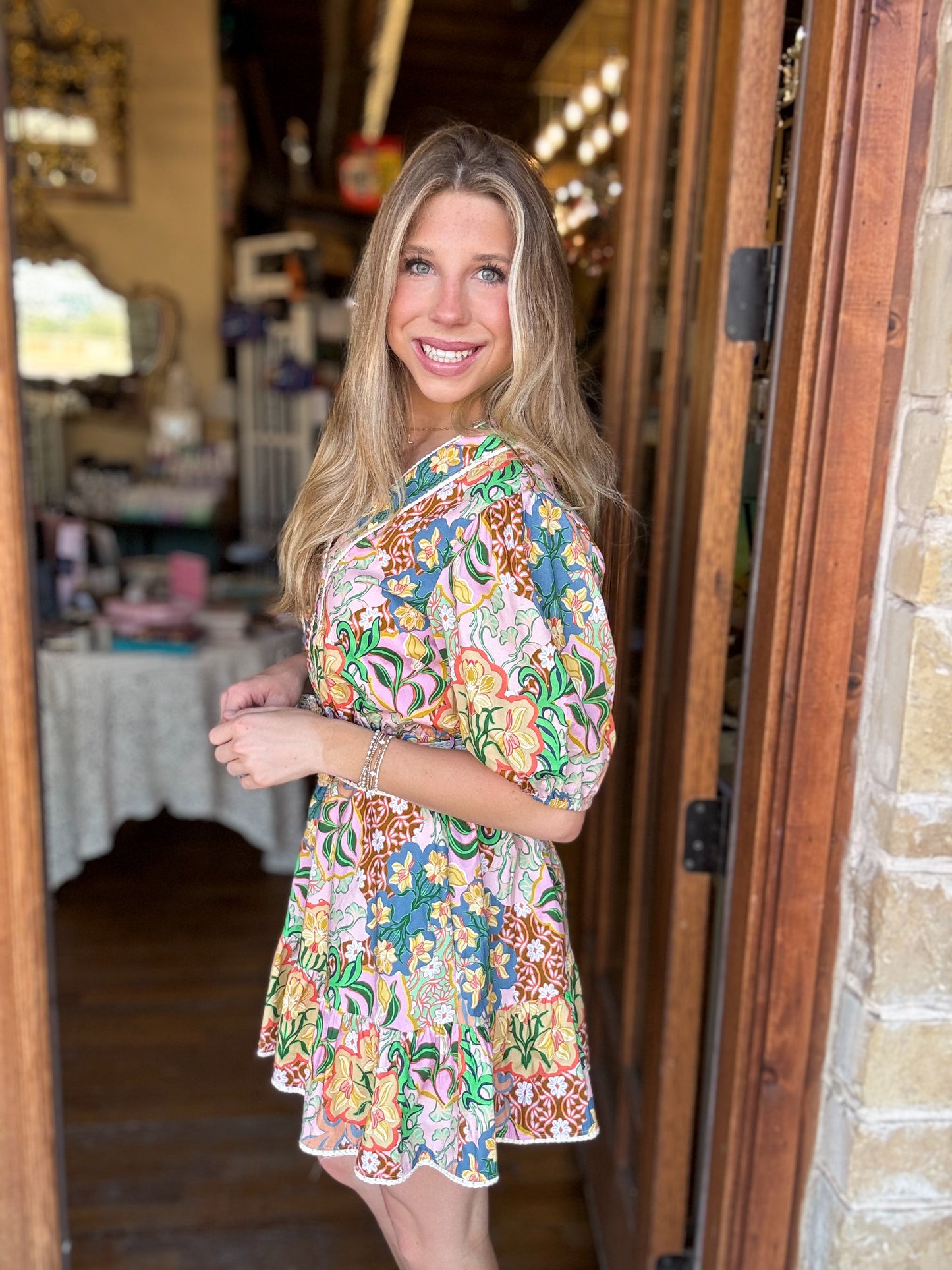 Garden Party Belted Mini Dress