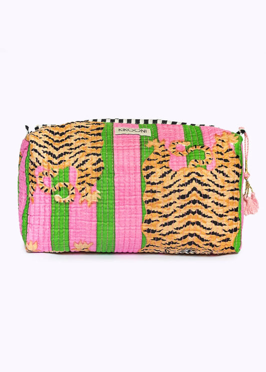 Sunshine Tienda Poppy Tiger Candy Handmade Cotton Cosmetic Bag (Large)