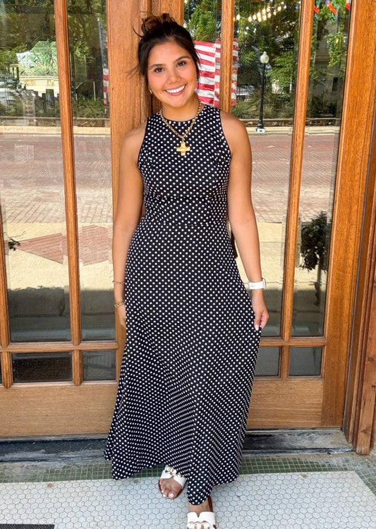 Dress - Midnight Charm Polka Dot