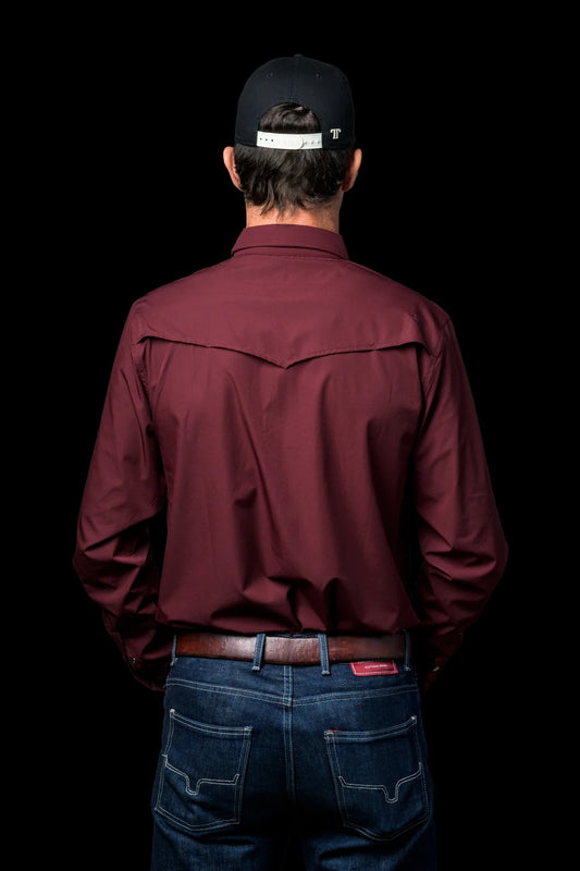 Shirt - Maroon Pearl Snap