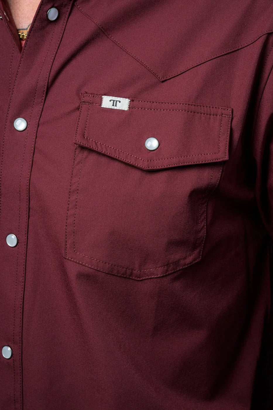 Shirt - Maroon Pearl Snap