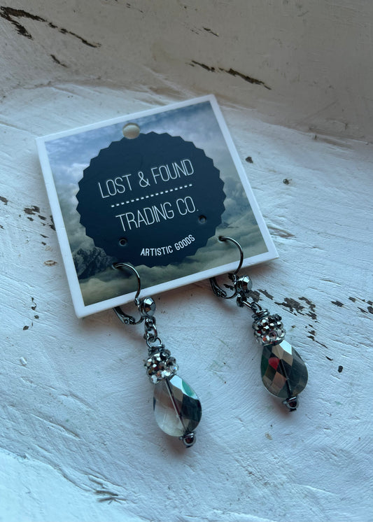 Jewelry | Earrings Er-Latchback with Glass Tear & Pave