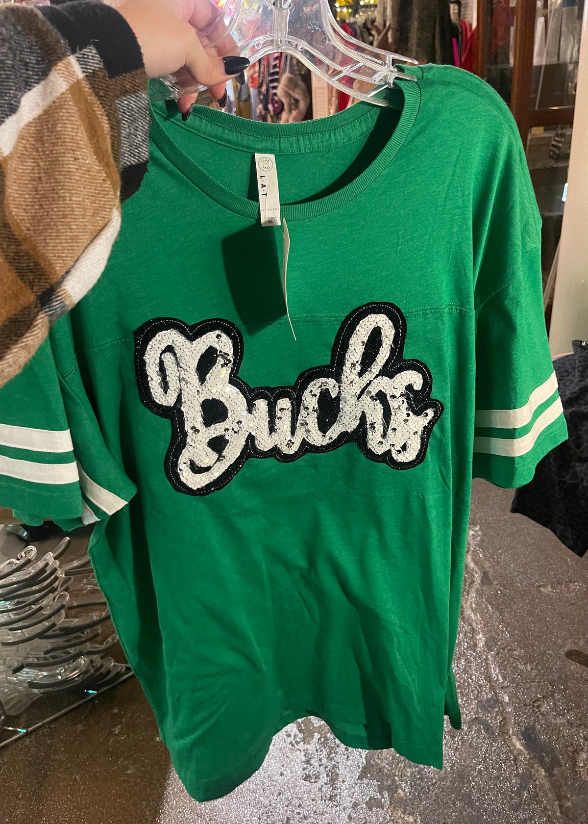 Bucks Cursive Sequin Tee