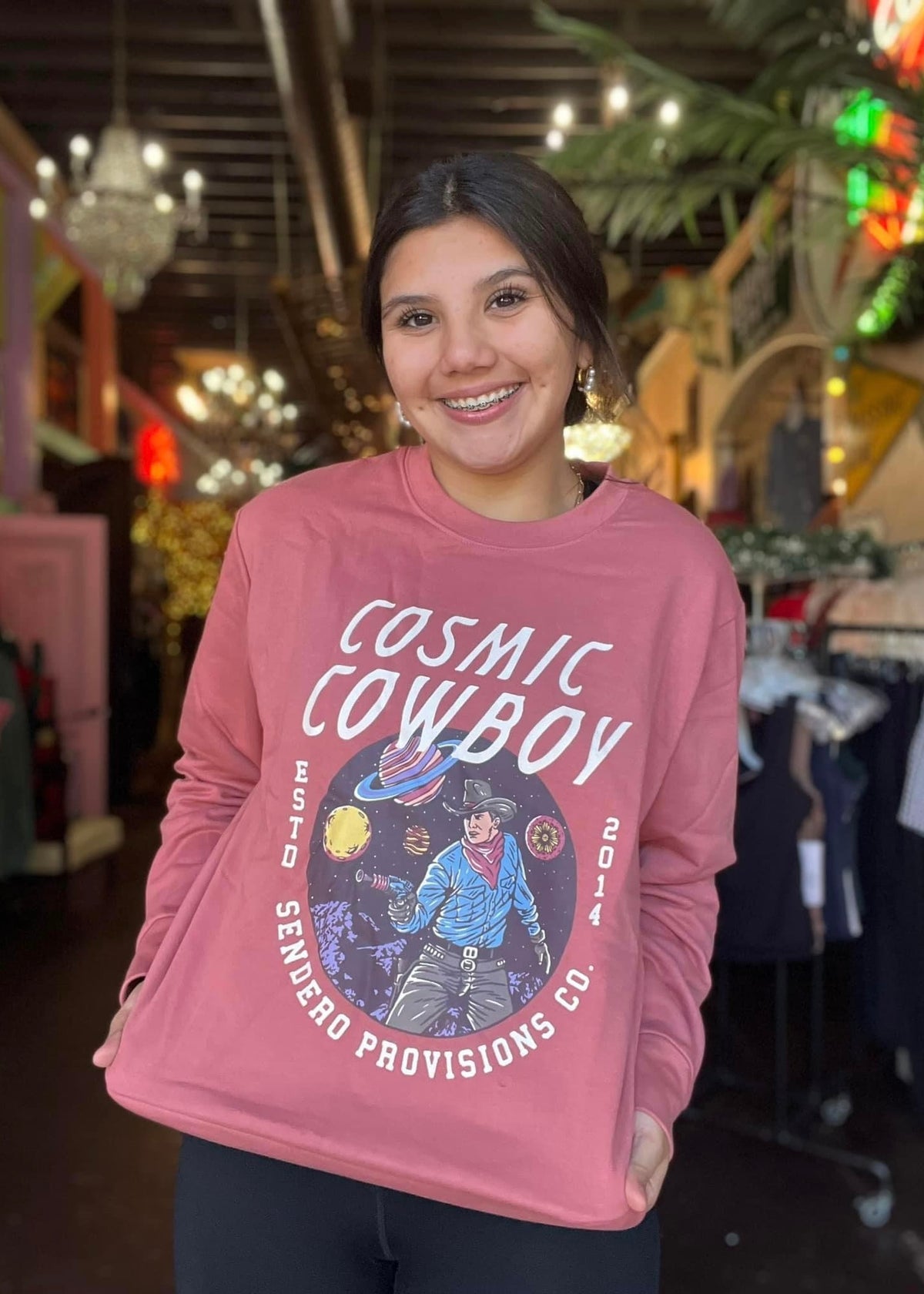 Top | Sendero | Sweatshirt Cosmic Cowboy Women&#39;s Dusty Mauve