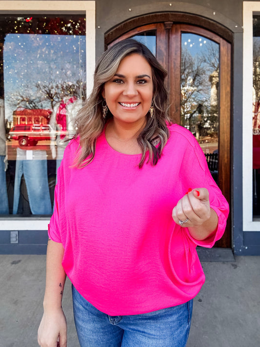 3/4 Sleeve Batwing Blouse