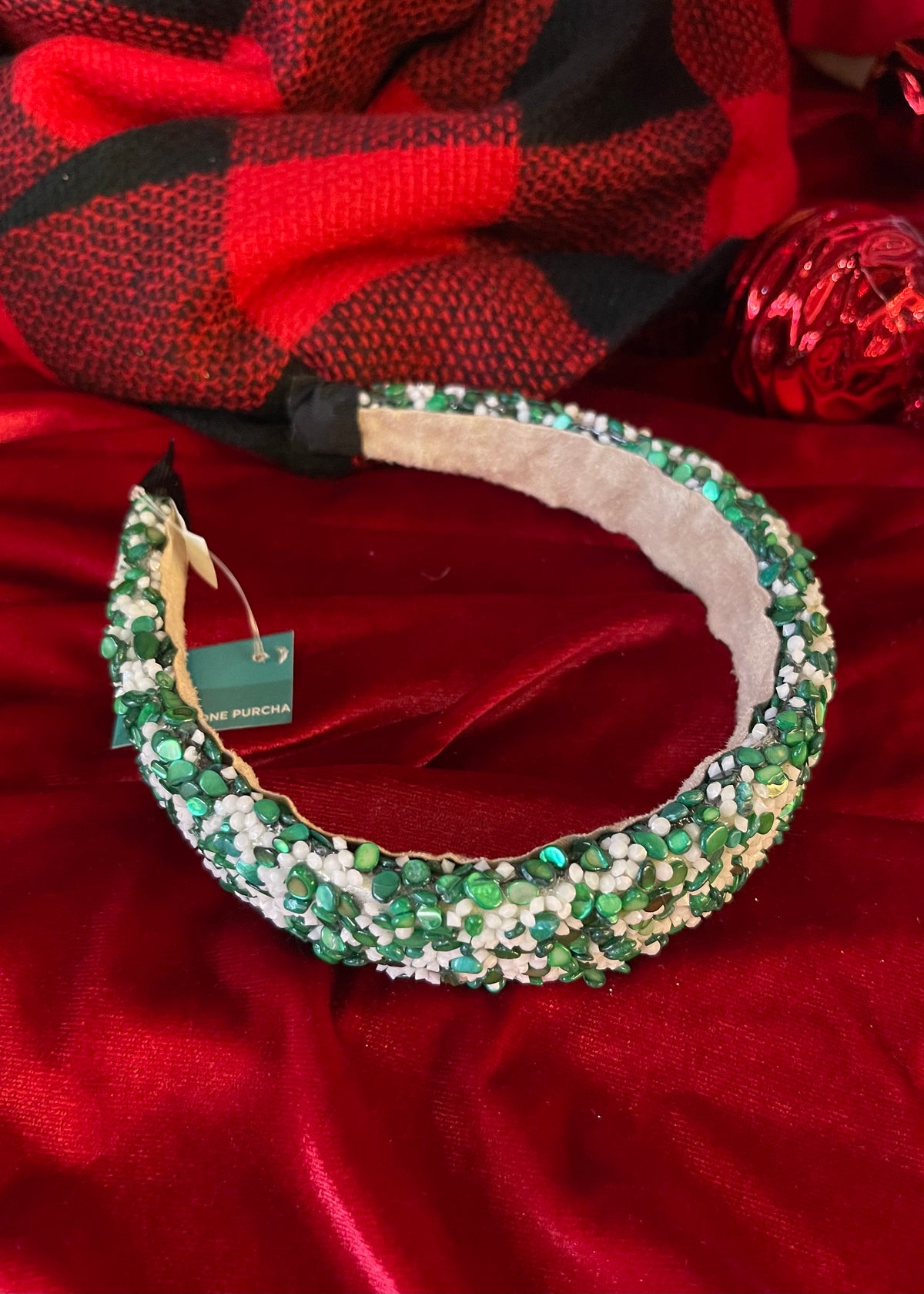 Hair Accessories | Green + White All That Glitters Headband