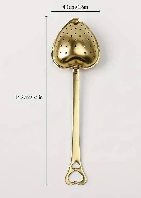 Kitchen | Elegant Golden Heart Tea Infuser