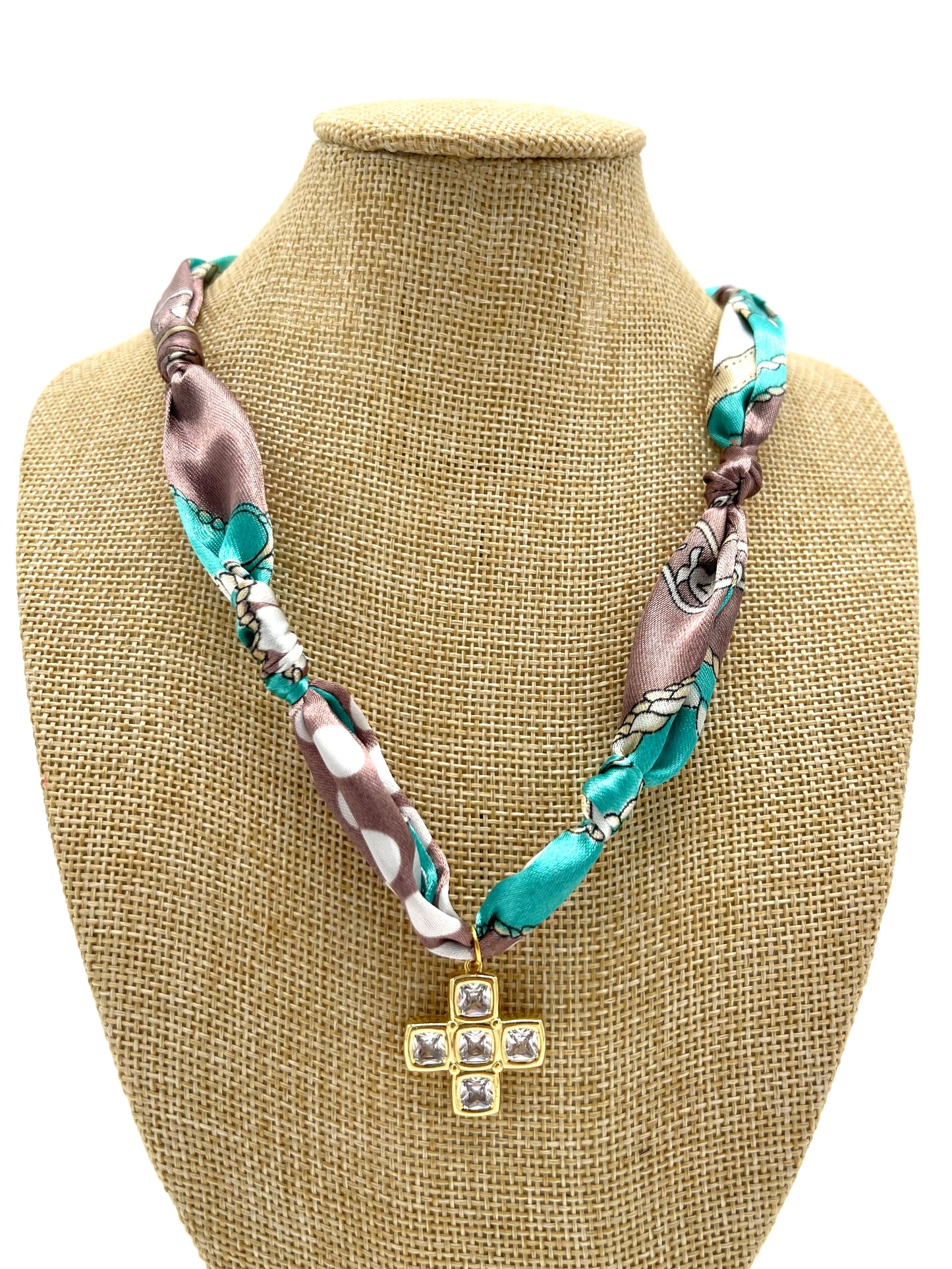 Cross Scarf Bandana Charm Necklace