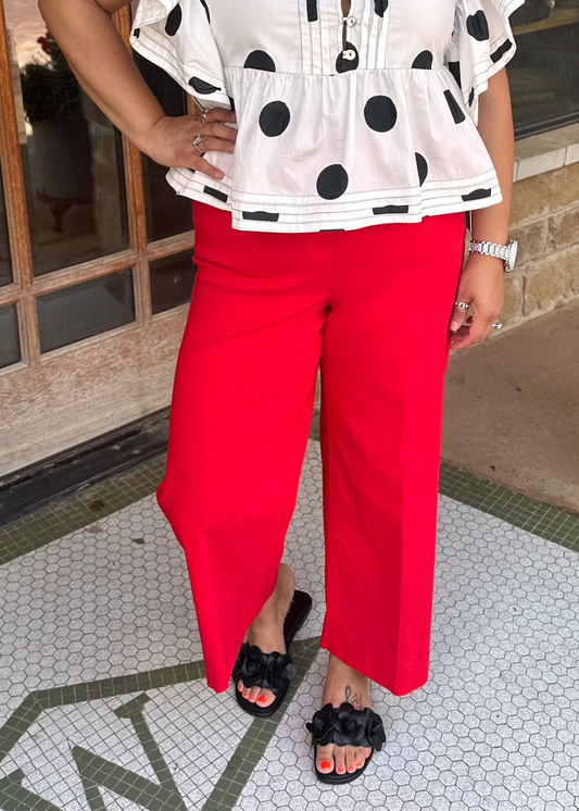 Bottoms | Thin Her Pull On Wide Leg Crop Pant