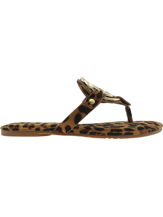 Shoes | Leopard Sandal Suede Slip On Thong