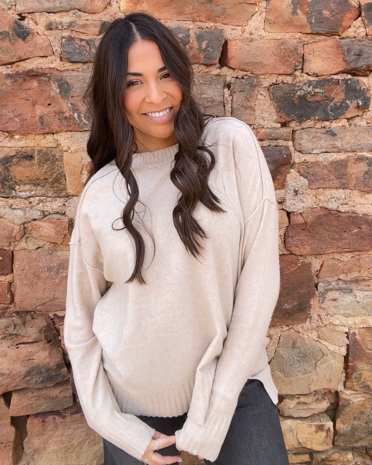 Tops | Sweater Crew Neck Knit Pullover