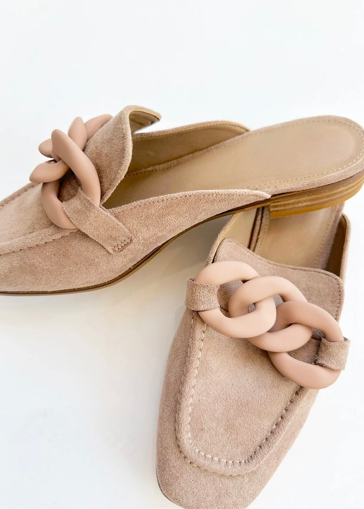 Shoes | Beast Fashion Chain Deco Square Toe Slip-On Mules