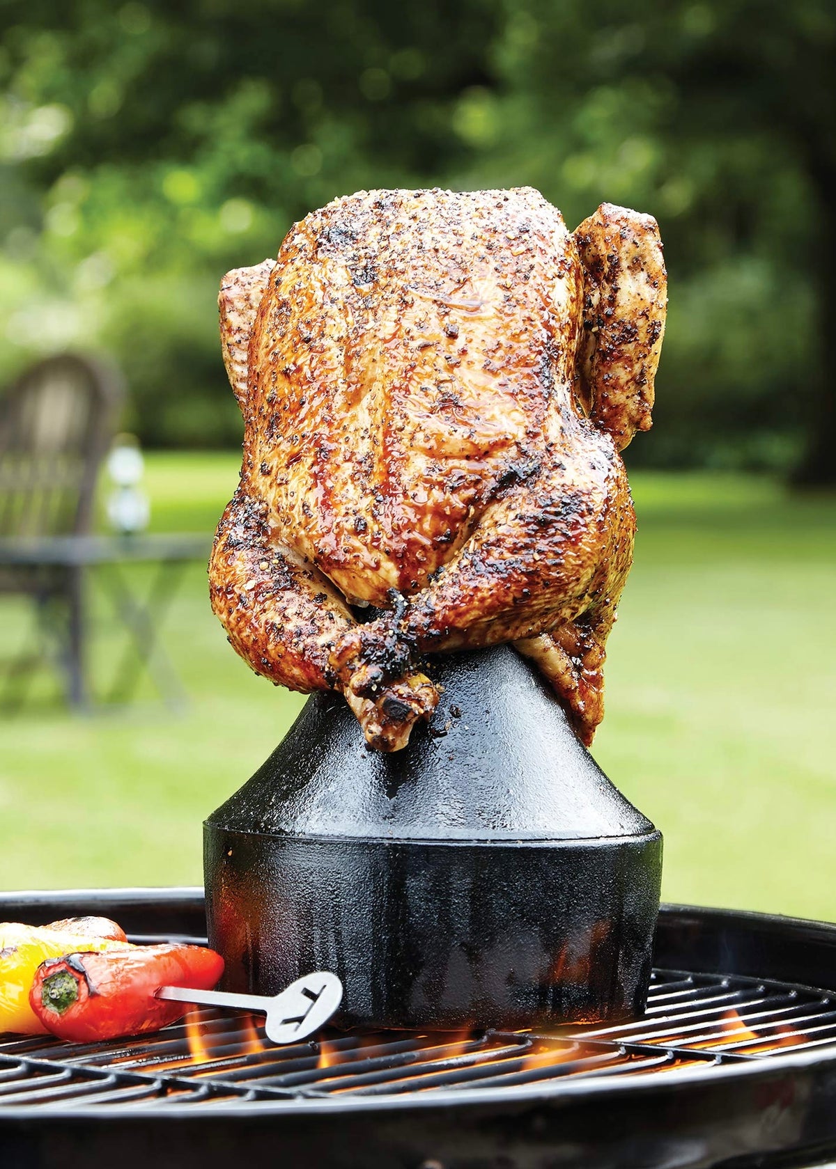 Kitchen | Outset Cast Iron Beer Can Chicken Holder and Flavor Infuser