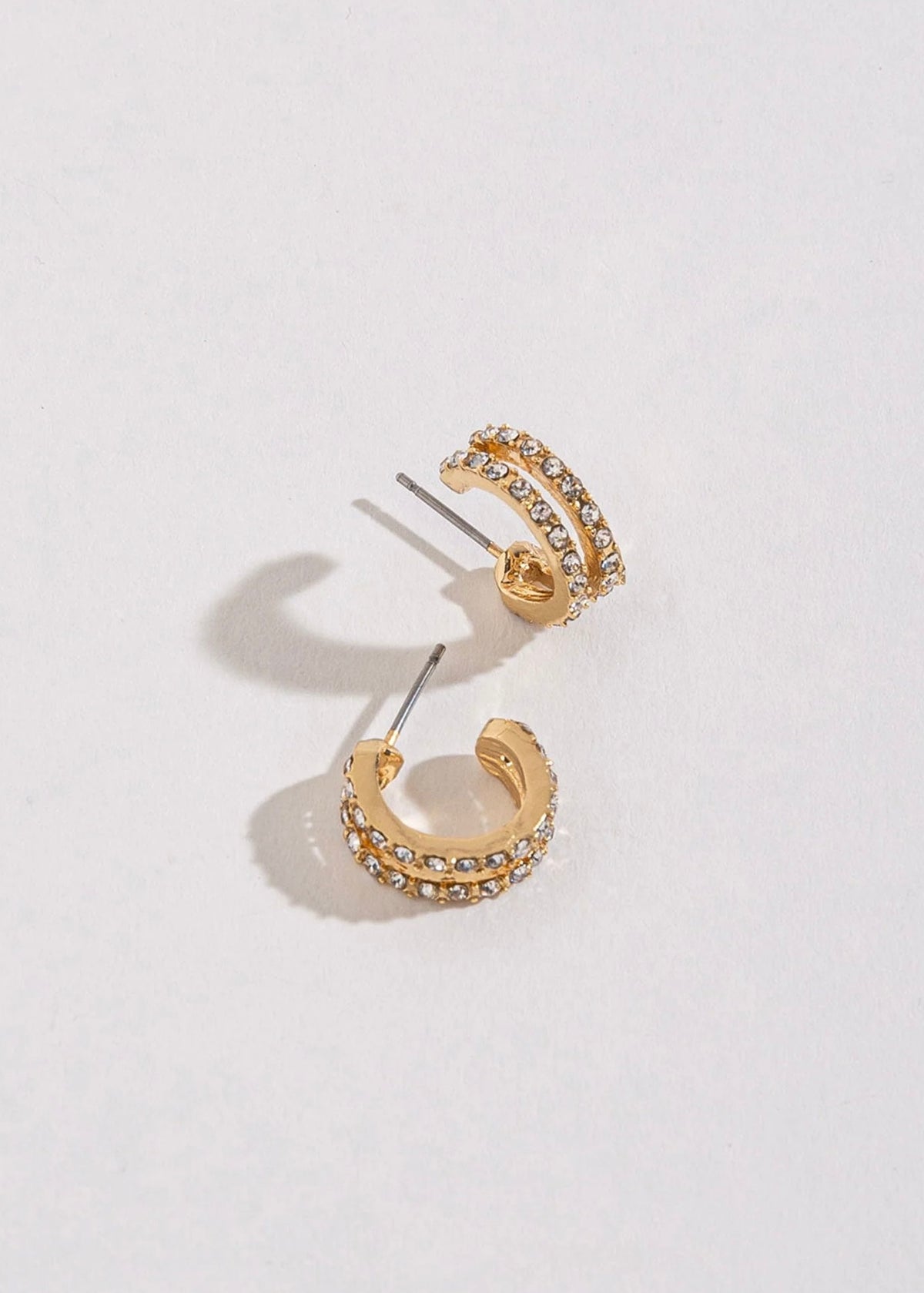 Earrings | Double Pave Hoop Earrings