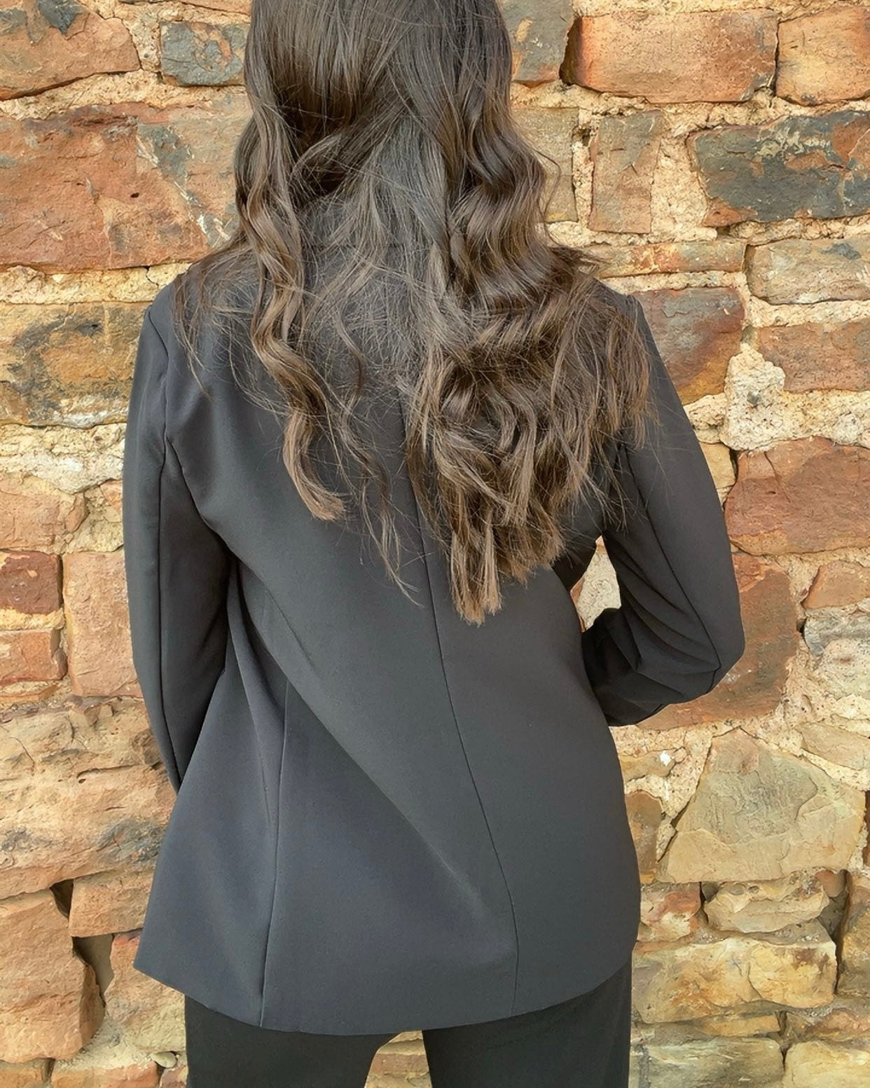 Jacket | Blazer Black Woven Long Sleeve W/Lining