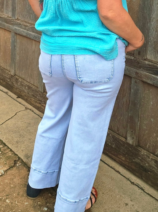 Bottoms | KanCan Jeans Light High Rise Cropped Wide Leg