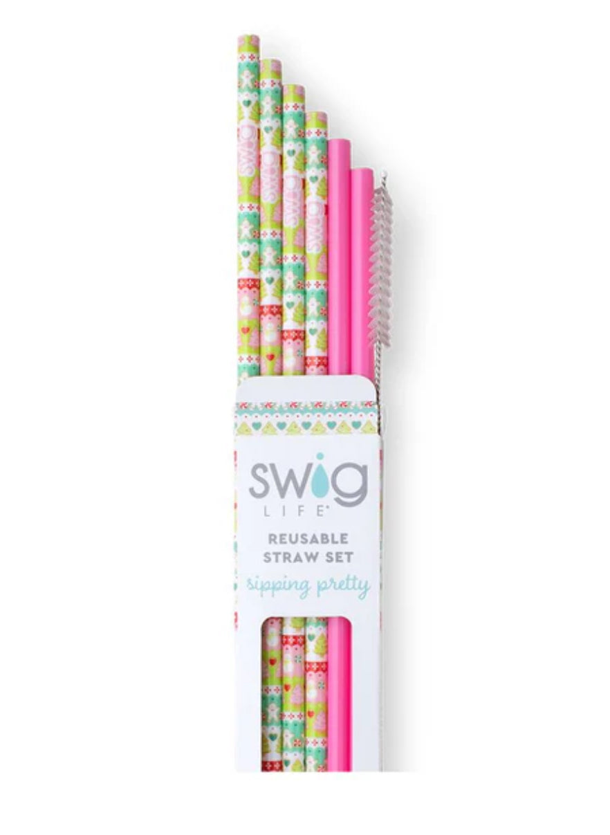 Swig | Cookie jar + Pink Straw Set