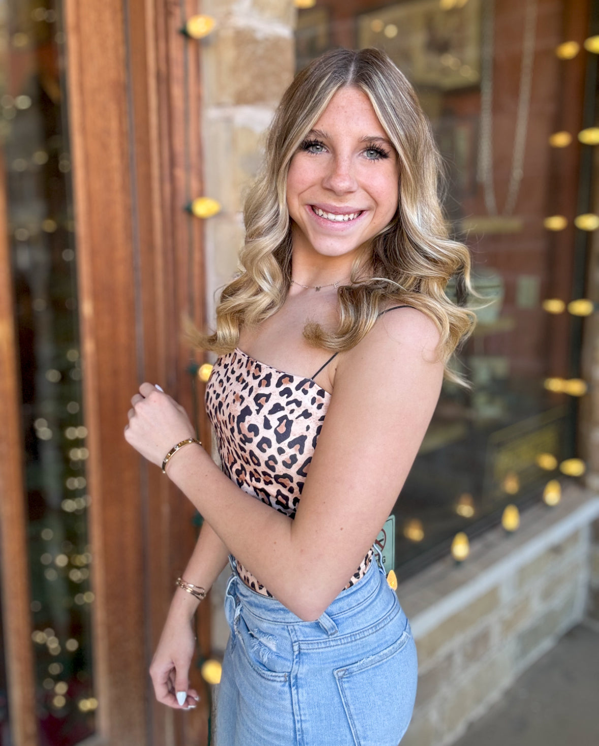 Top | Leopard Print Crop Cami Top