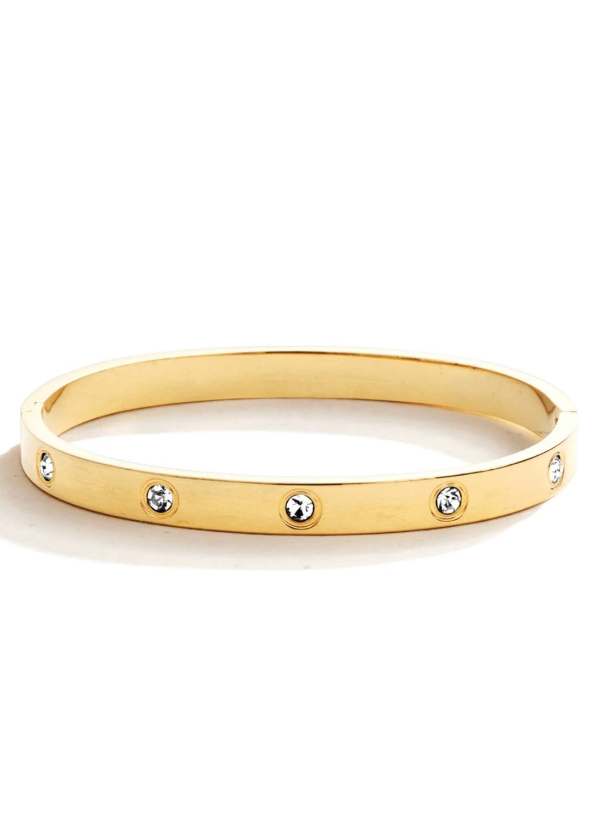 Bracelet | Bangle w/CZ Hinged Close