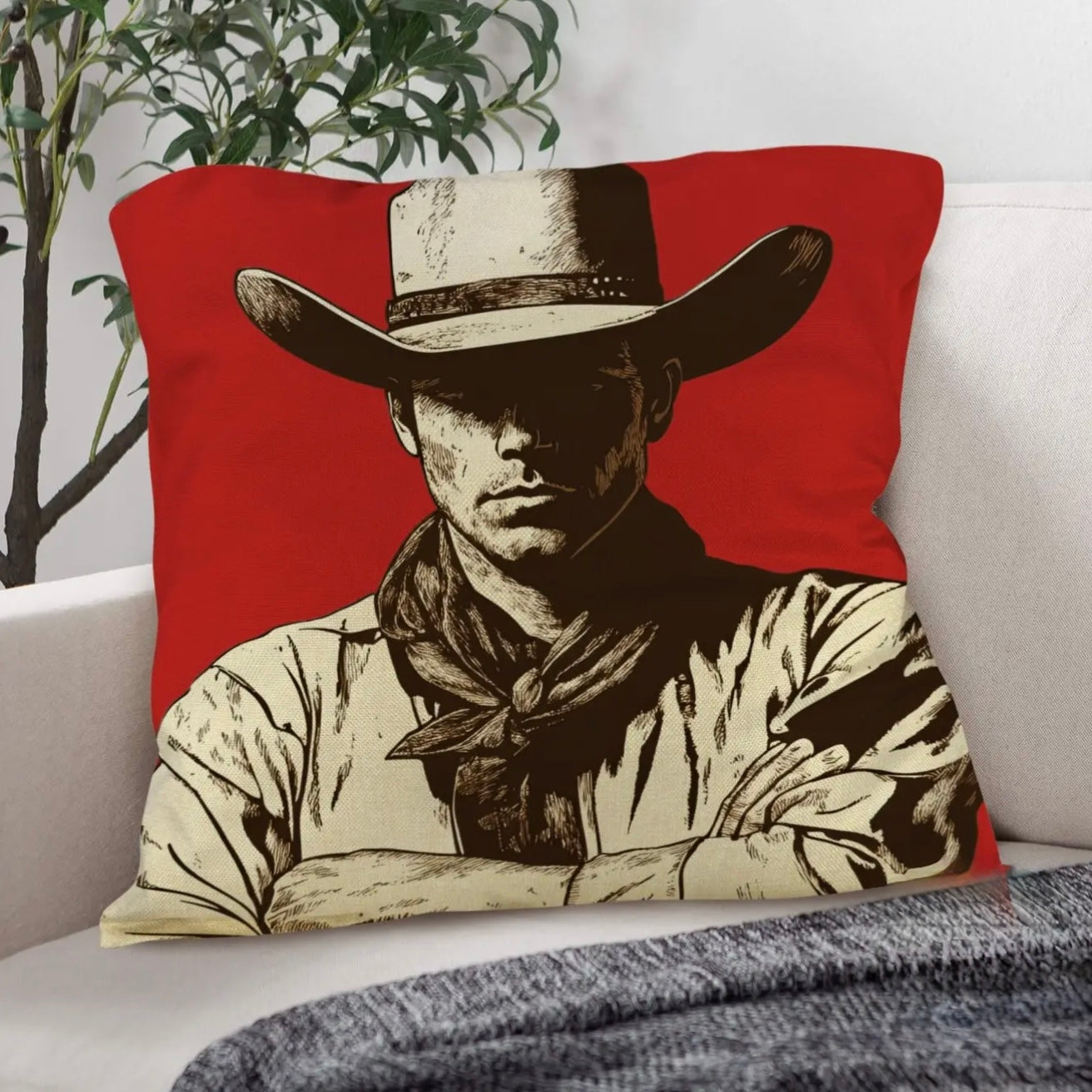 Pillow Case - Serious Cowboy