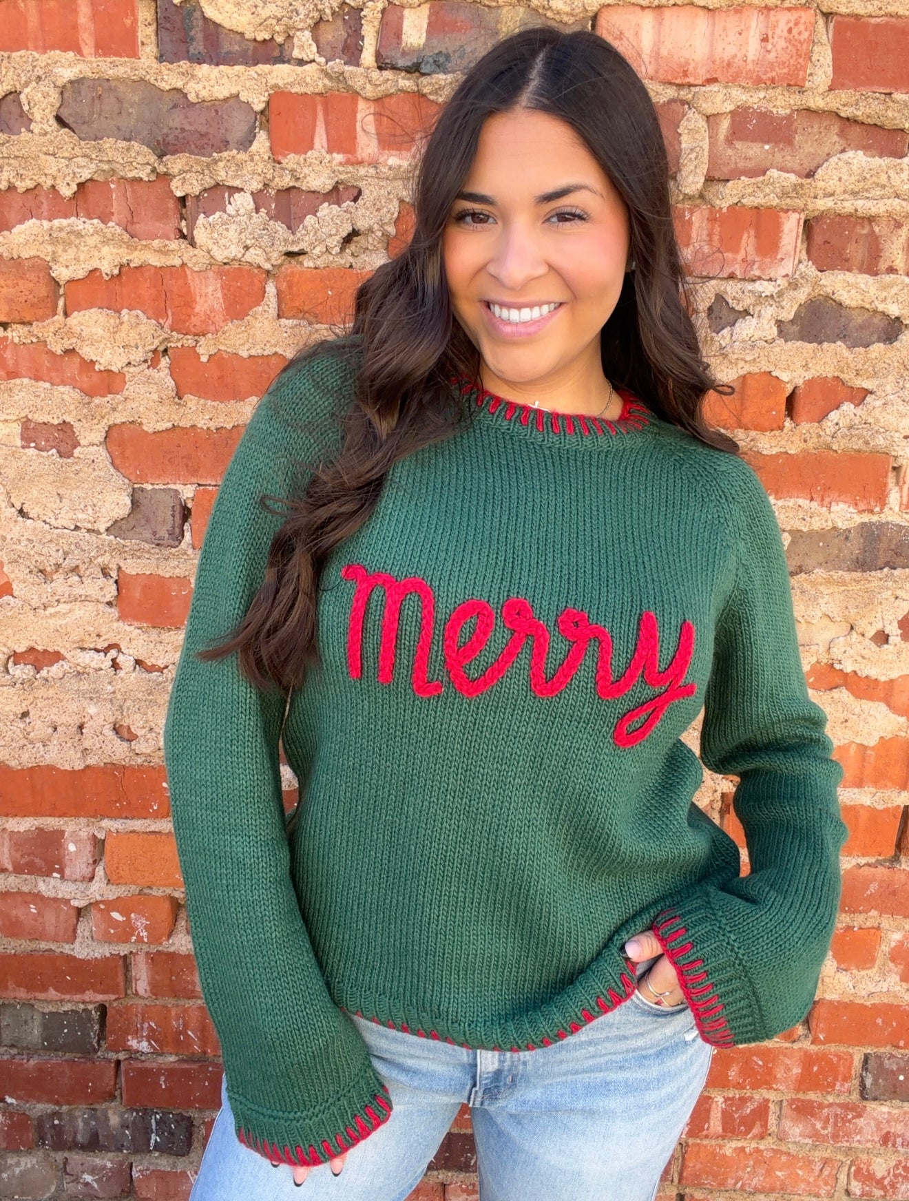 Tops | Sweater Merry Tinsel Lettering Christmas