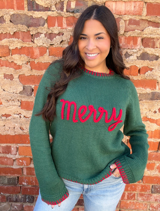 Tops | Sweater Merry Tinsel Lettering Christmas