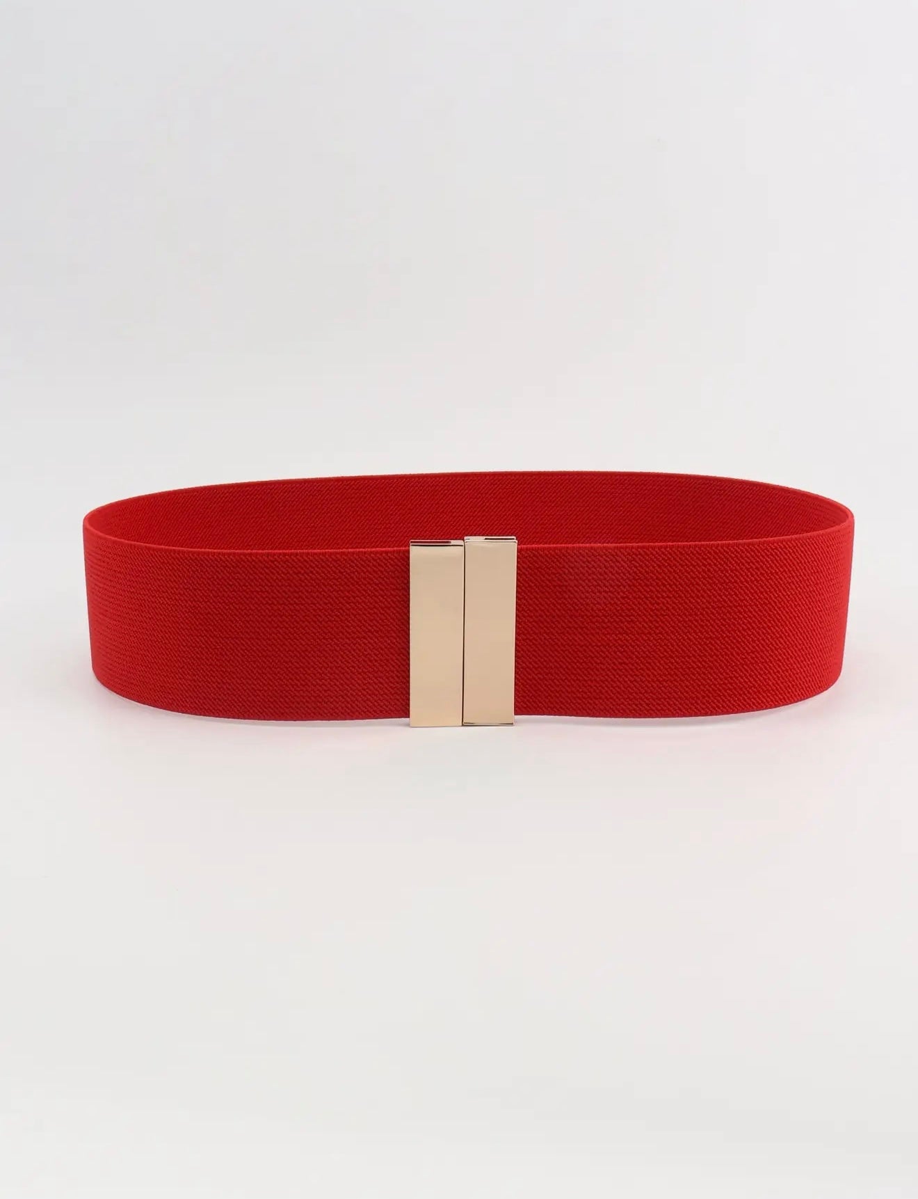 Belt - Red Alloy Buckle Elastic