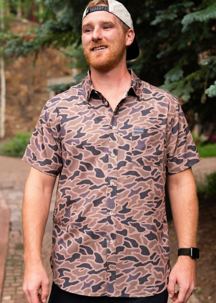 Burlebo | Performance Button Up Chest Pocket Gauge Camo