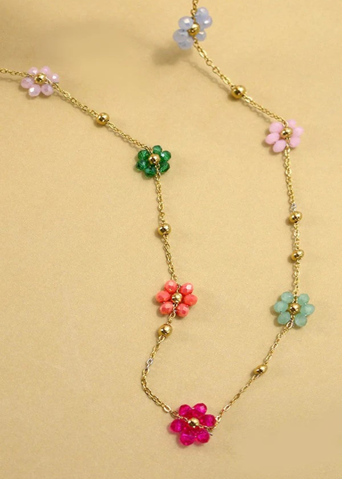 Necklace | Multi Beaded Flower Charm