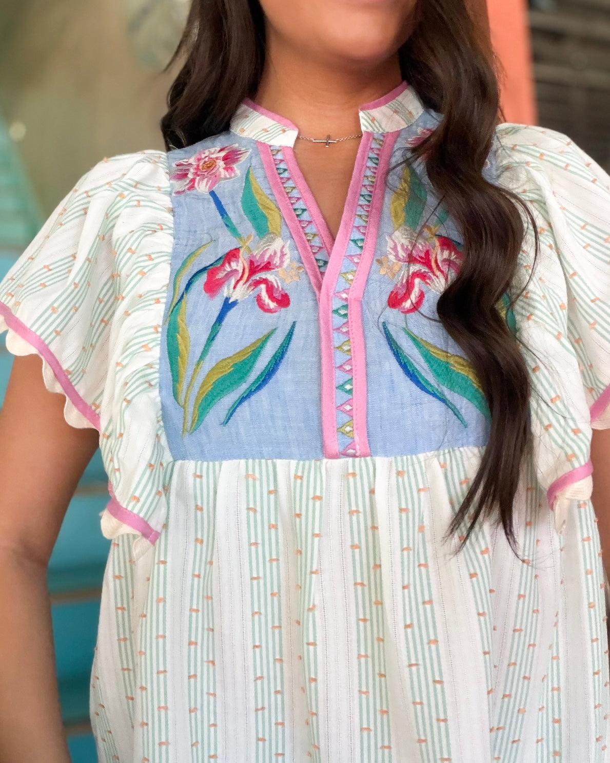 THML Pastel Embroidered Blouse