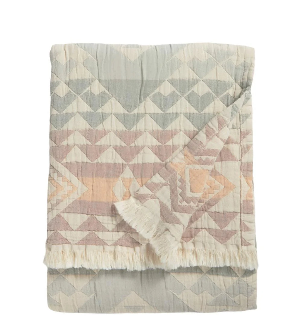 Pendelton | Fringe Cotton Throw Highland Peak Aqua Blanket